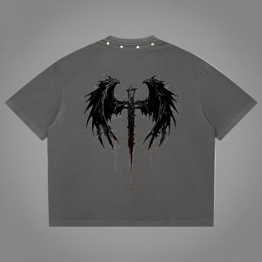 Authentic Unisex Washed Boxy Studded T-Shirt