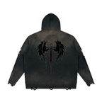 Authentic USX Distressed Dual Zip Sweater