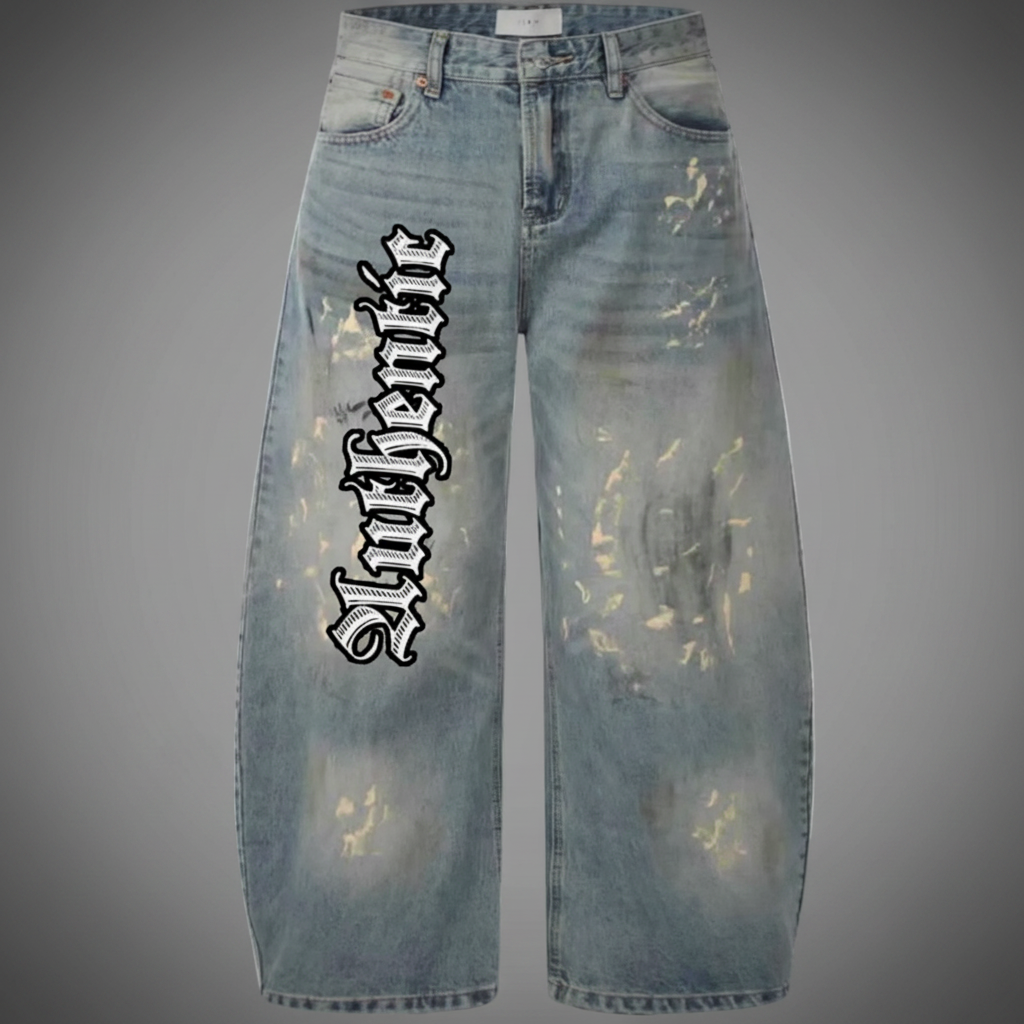 Authentic Hand-Painted Loose Baggy Jeans