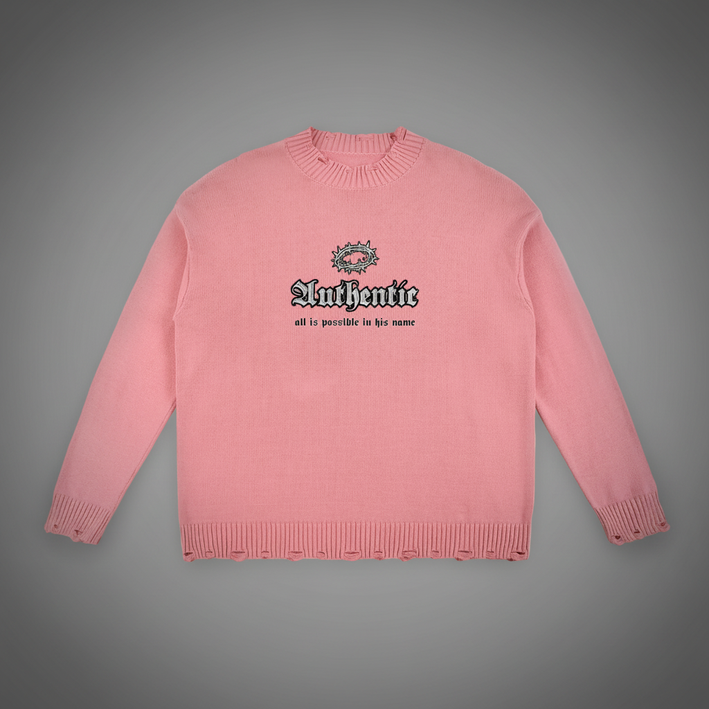 Authentic Vintage Washed Hand-Frayed Sweater