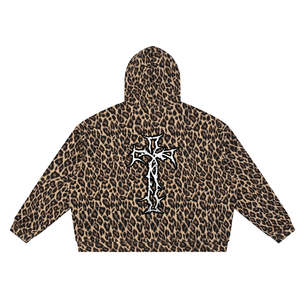 Unisex Leopard Full Zip Hoodie