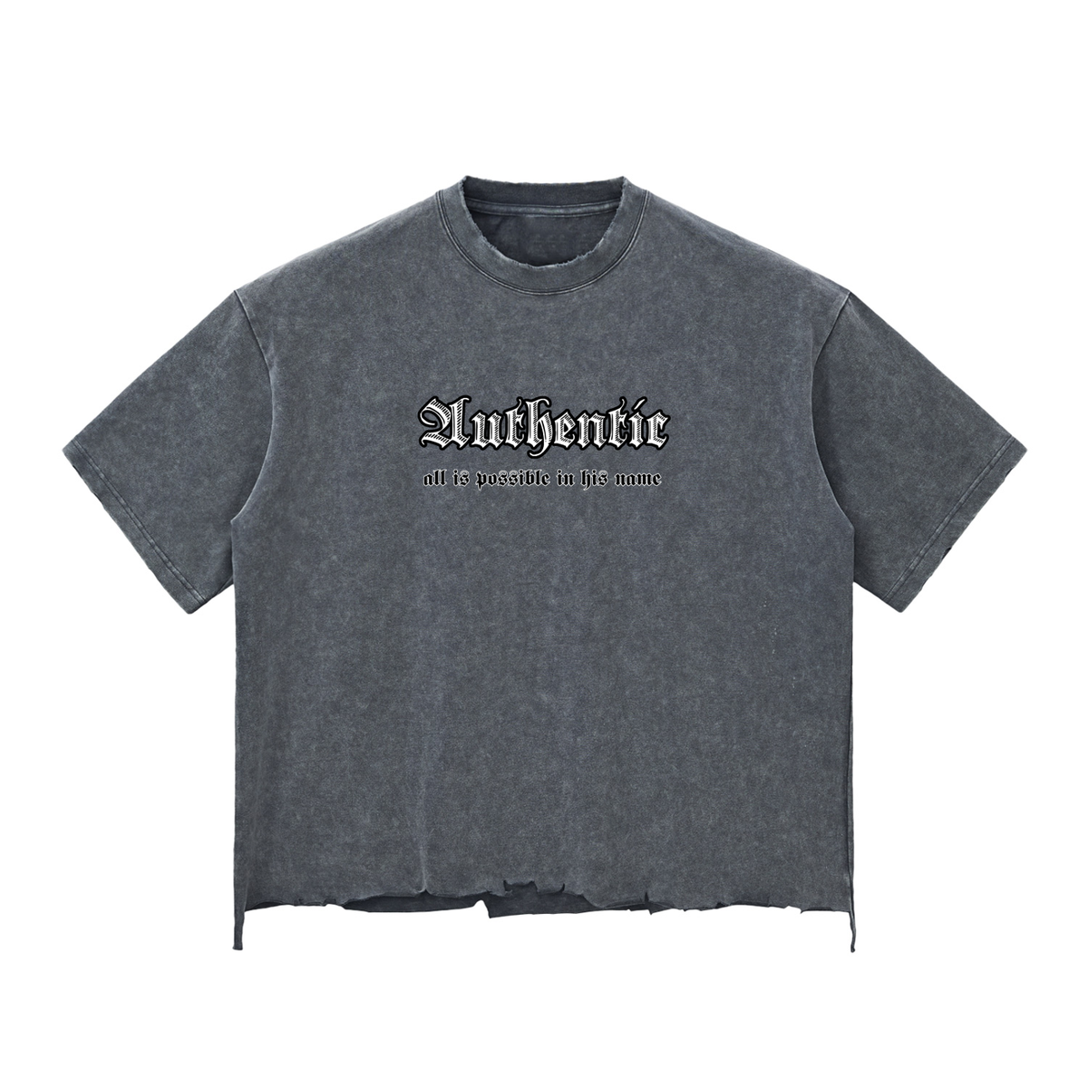 Authentic Washed Raw-Hem Drop Shoulder Boxy T-shirt