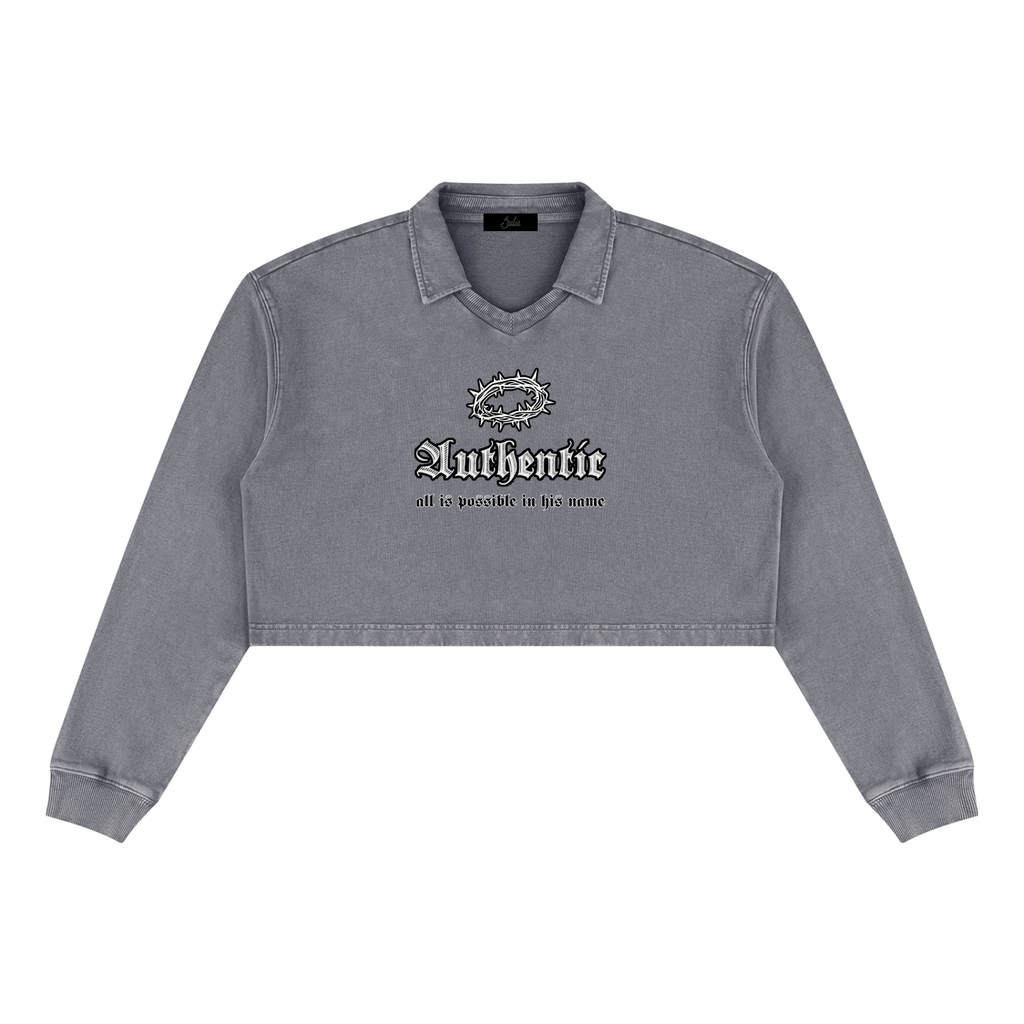 Women’s Authentic Washed Cropped Sweatshirt