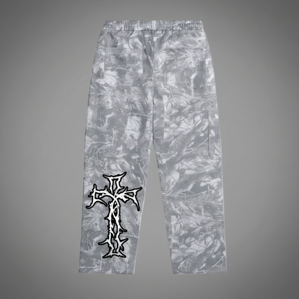 Unisex 100% Cotton Heavyweight French Terry Camo Open-Hem Sweatpants (400GSM)
