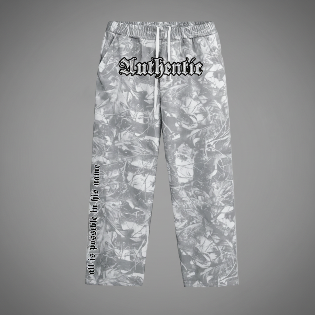 Unisex 100% Cotton Heavyweight French Terry Camo Open-Hem Sweatpants (400GSM)