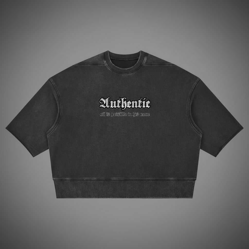 Authentic Unisex Mineral Wash Boxy Raw Edge T-Shirt
