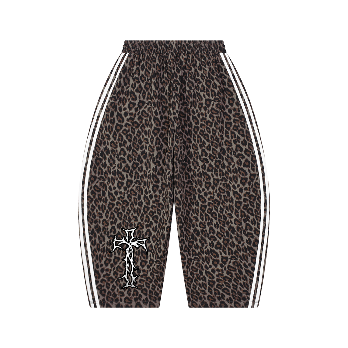 Unisex Leopard Barrel Leg Sweatpants