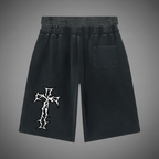 Authentic Unisex  Washed Camo Distressed Long Shorts