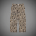 Unisex Vintage Wash Leopard Wide Leg Jeans
