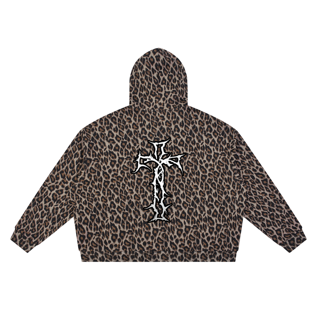 Unisex Leopard Full Zip Hoodie