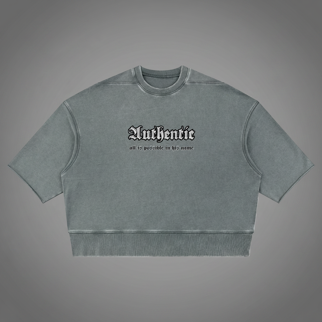 Authentic Unisex Mineral Wash Boxy Raw Edge T-Shirt