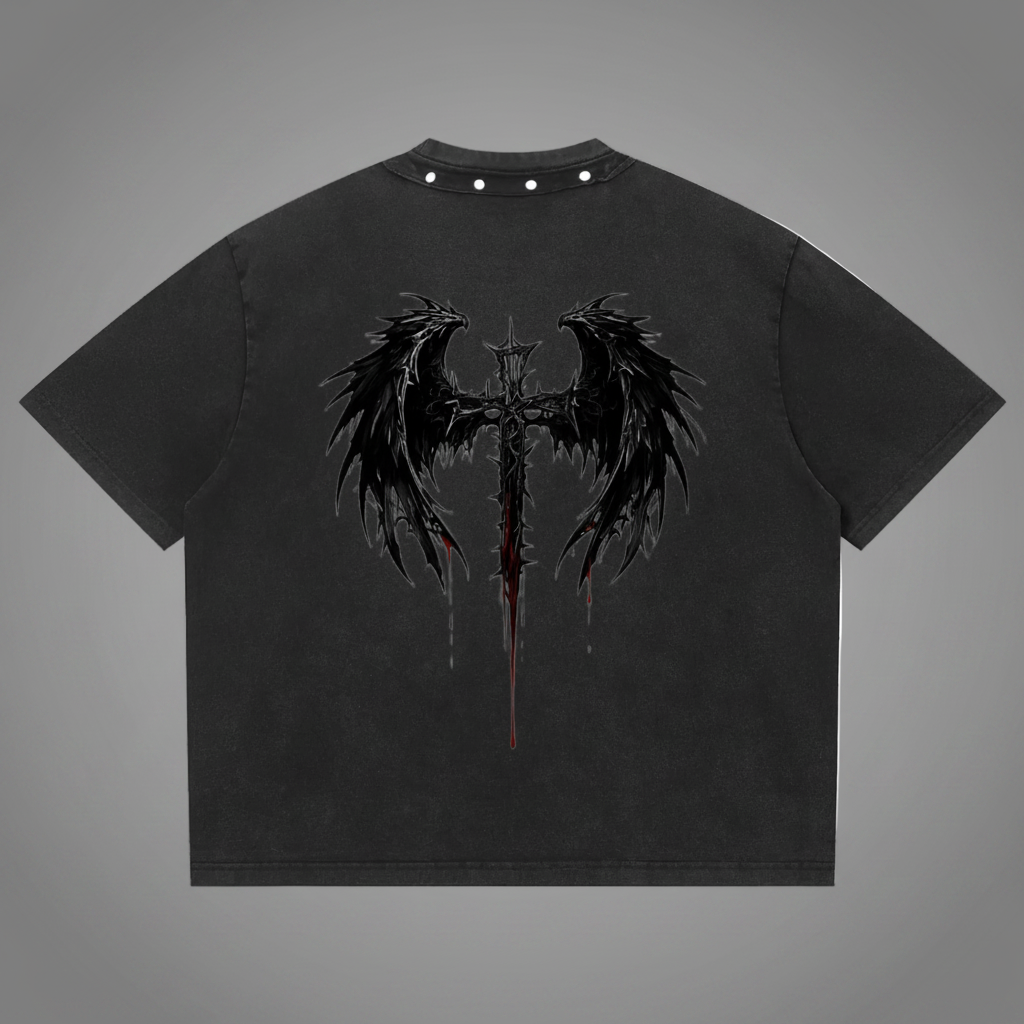 Authentic Unisex Washed Boxy Studded T-Shirt