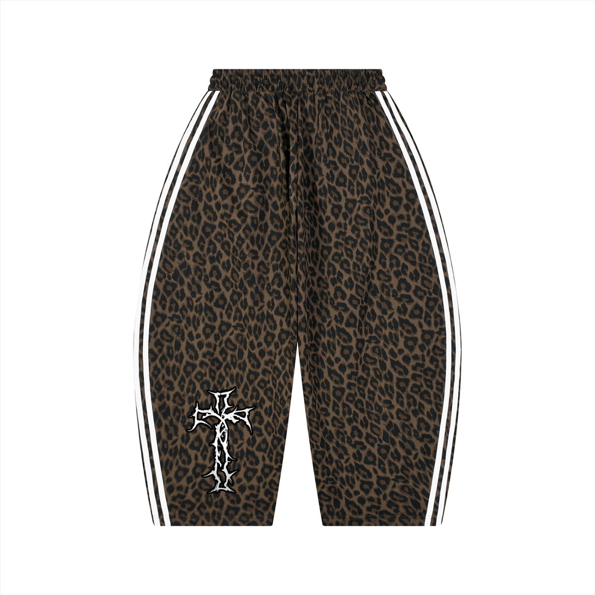 Unisex Leopard Barrel Leg Sweatpants