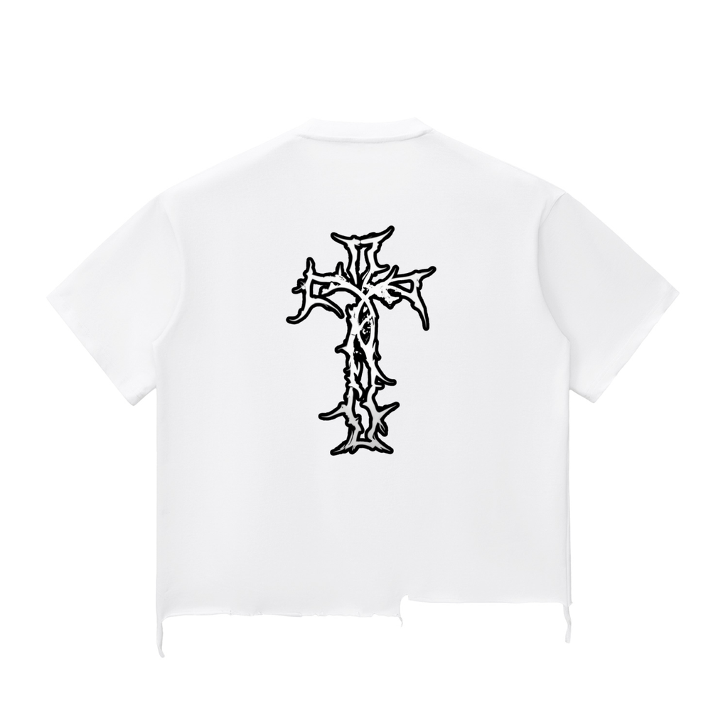 Authentic Washed Raw-Hem Drop Shoulder Boxy T-shirt