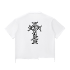 Authentic Washed Raw-Hem Drop Shoulder Boxy T-shirt