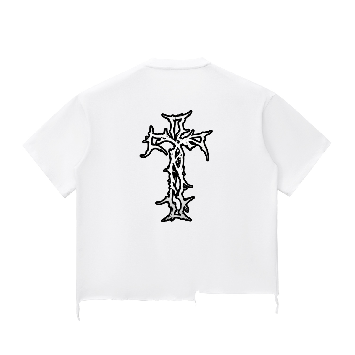Authentic Washed Raw-Hem Drop Shoulder Boxy T-shirt