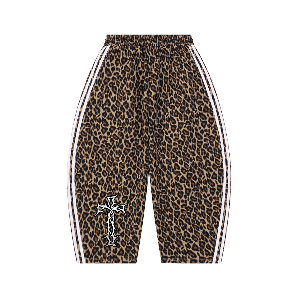 Unisex Leopard Barrel Leg Sweatpants