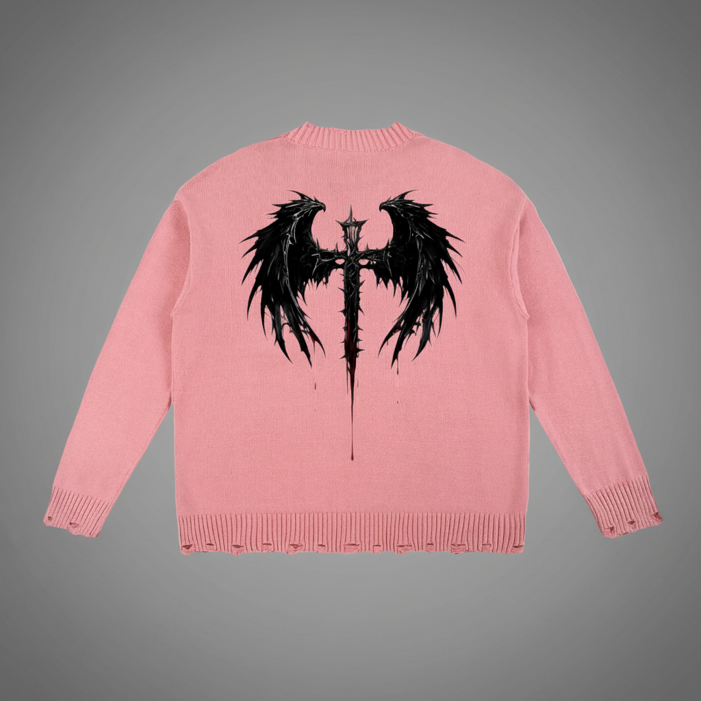 Authentic Vintage Washed Hand-Frayed Sweater